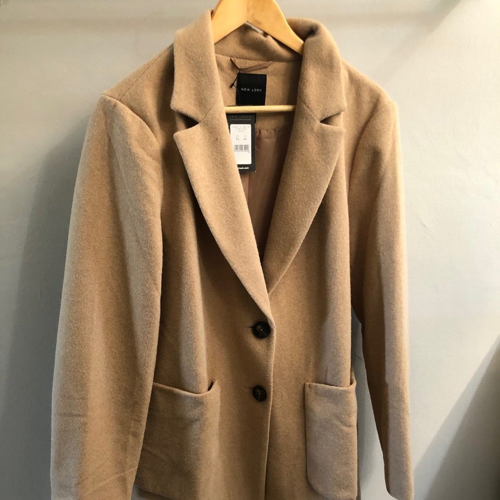 New Look Camel Revere Collar Coat